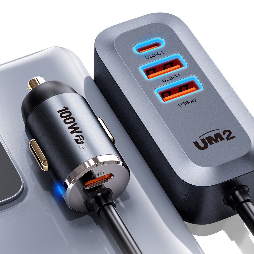 UM2 PD 100W C타입 USB 아이폰 갤럭시 노트북 맥북 아이패드 태블릿 차량용 시거잭 고속 멀티 충전기 UMCH-PD100W