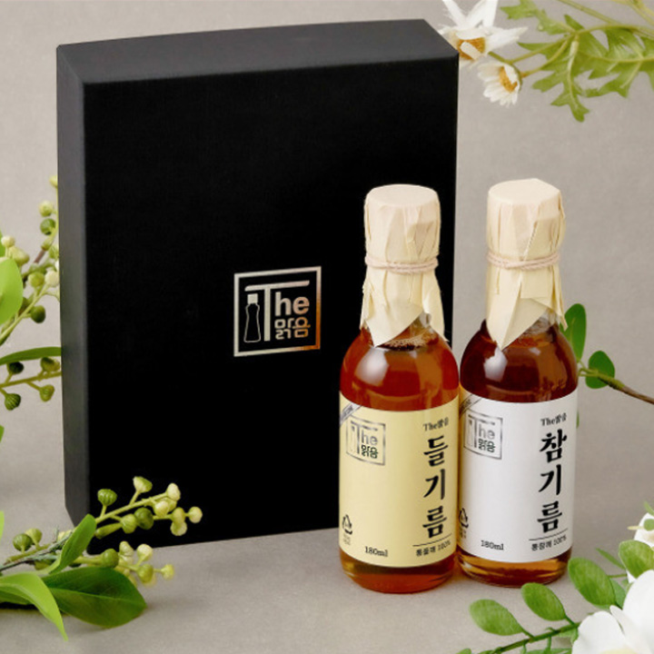 [10+1]저온압착 참기름+들기름 선물세트(참기름180ml+들기름180ml)