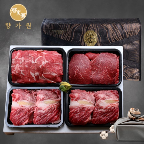 [온라인판매금지][26년추석][향가원] 1등급한우 구이정육 혼합선물세트 12호 1.6kg (무료배송)
