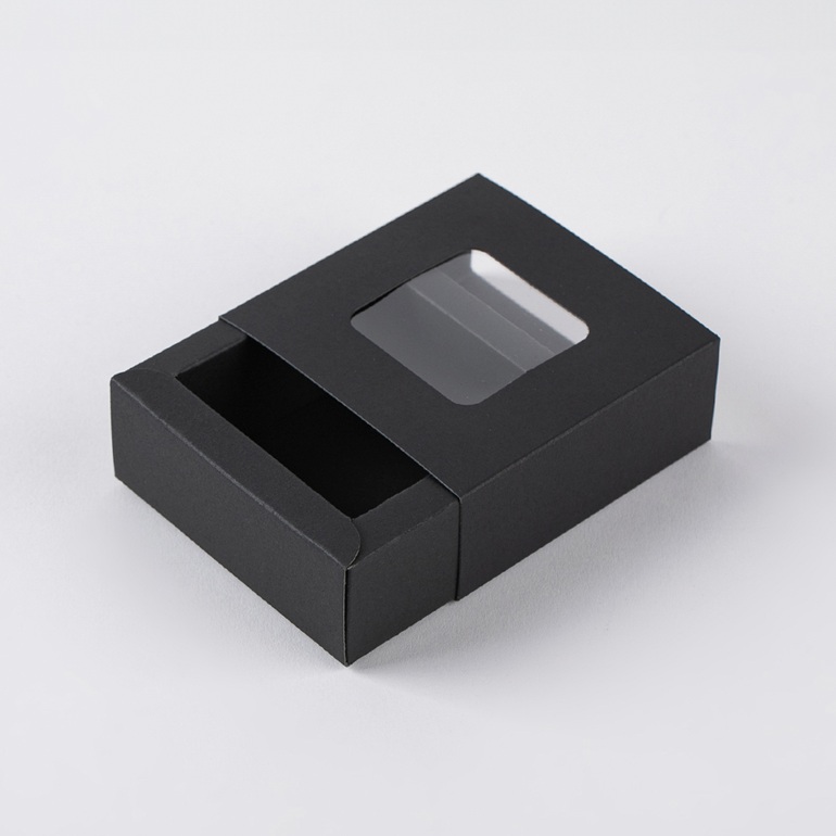 인기박스 창문형 슬리브/슬라이드 선물상자 블랙(가로 8~20cm)