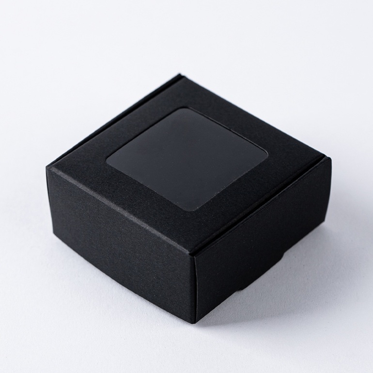 인기박스 정사각 투명창 선물상자 블랙(가로 6.5~9.5cm)