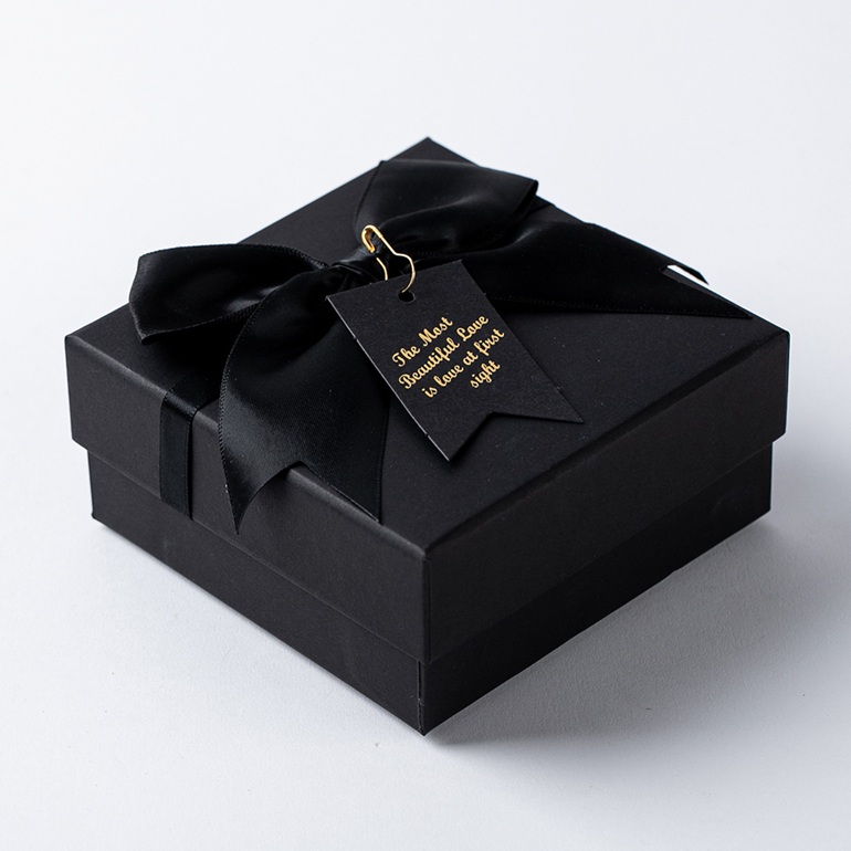 인기박스 리본 고급 싸바리 선물상자 블랙 12x12x5.5(가로 12~40cm)
