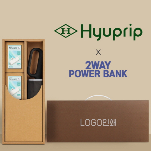 협립3단60 카라비너10K 거꾸로 300T고밀도 완전자동 우산 +배터리2P 세트
