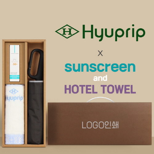 협립3단60 카라비너10K 거꾸로 300T고밀도 완전자동 우산 +선크림+협립눈꽃타월타월-세트