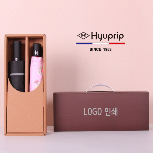 프리미엄 우양산세트 협립 3단 60 거꾸로 완전자동우산 + 협립 3단 미니 암막 플라워즈 완전자동 우양산