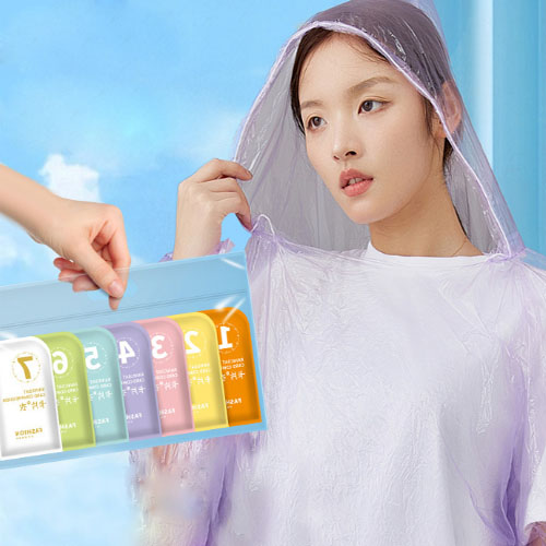 포켓 휴대용 일회용 우비