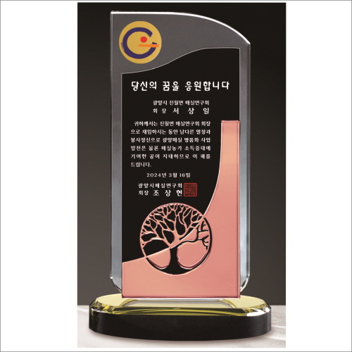 동색 나무문양 크리스탈 상패 412