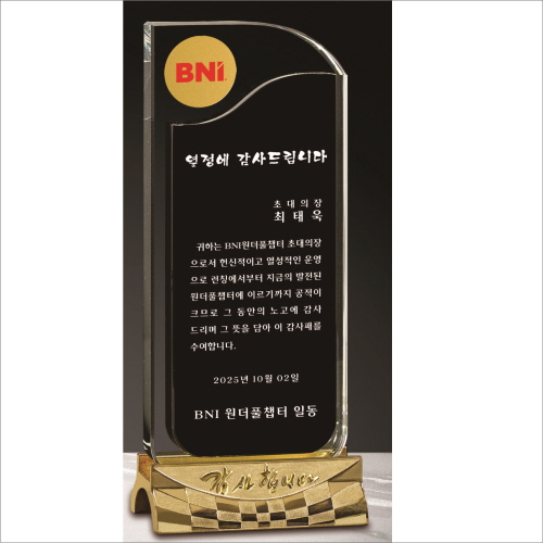 마크 별도 감사합니다 투톤 크리스탈 상패