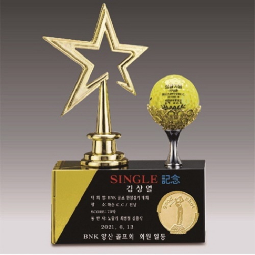 금속크리스탈 골드 별 골프트로피 73