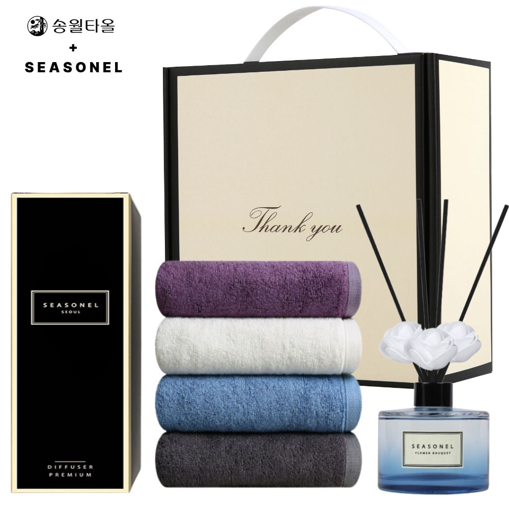 시즈넬 호텔 선물세트 디퓨저 120ml+ 뱀부 프리미엄 무지40 180g