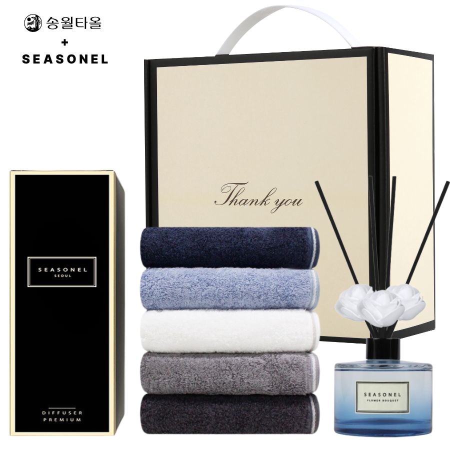 시즈넬 호텔 선물세트 디퓨저 120ml+송월 솔리드혼방사무지40 190g