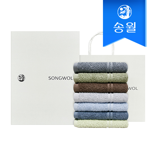 [송월타올] 호텔수건 데일리 데이라인 타올 110g 2p 선물세트(쇼핑백) 기념수건 답례품