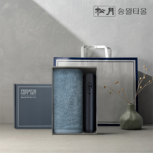 송월 프리미엄 선물 세트, 송월 라이트 무지40 1P + 전동와인오프너 1P