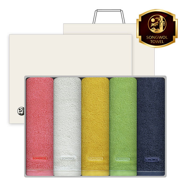 송월타올 30수 170g 컬러풀40 타올 5매 고급 세트
