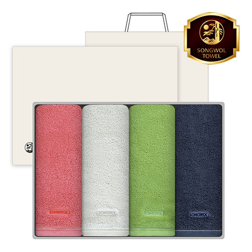 송월타올 30수 170g 컬러풀40 타올 4매 고급세트