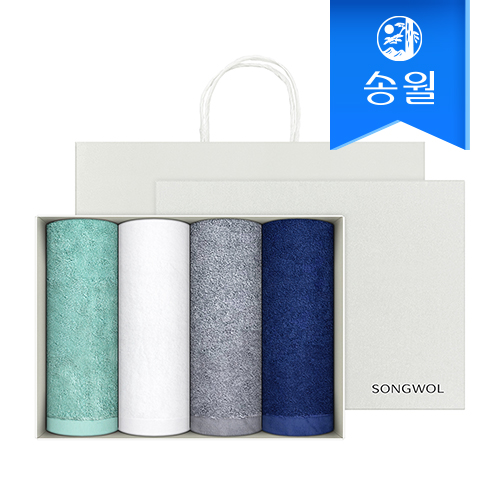 [송월타올] 호텔수건 렝스턴 240g 4p 선물세트쇼핑백 기념수건 답례품