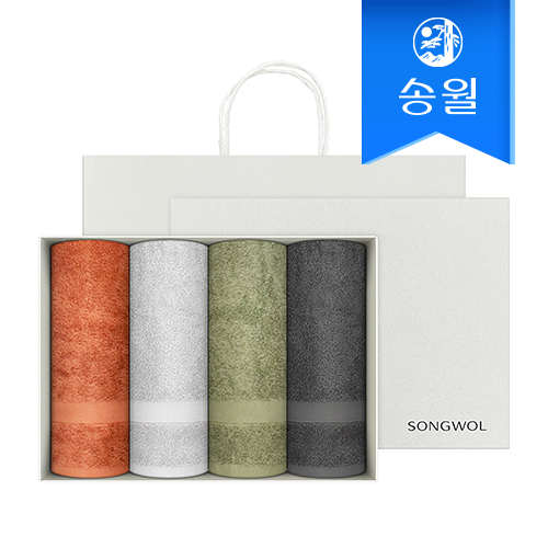 [송월타올] 호텔수건 제이드 210g 4p 선물세트쇼핑백 기념수건 답례품