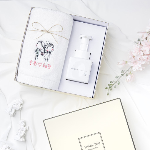 태나 자수 송월타올 180g + 핸드워시 250ml 세트