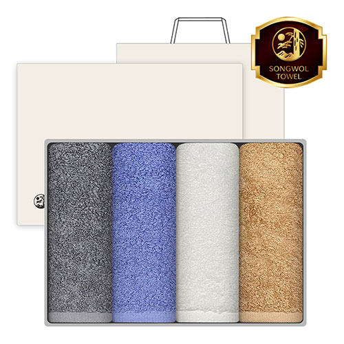 [송월타올] 갤러리 무지타올 40수 170g 4매, 고급세트, 세면타올