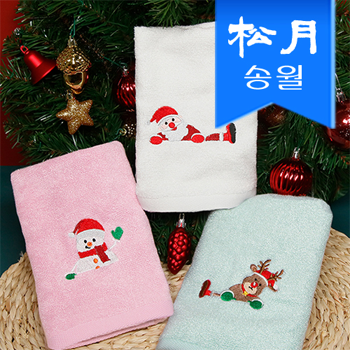 [송월타올] 크리스마스 점프 130g 1매 세면타올, 기념수건, 답례품