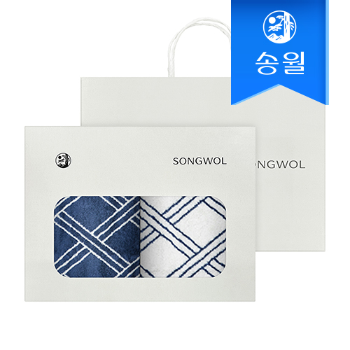 [송월타올] 모아블랑 200g 세면타올 호텔수건 2매세트+쇼핑백