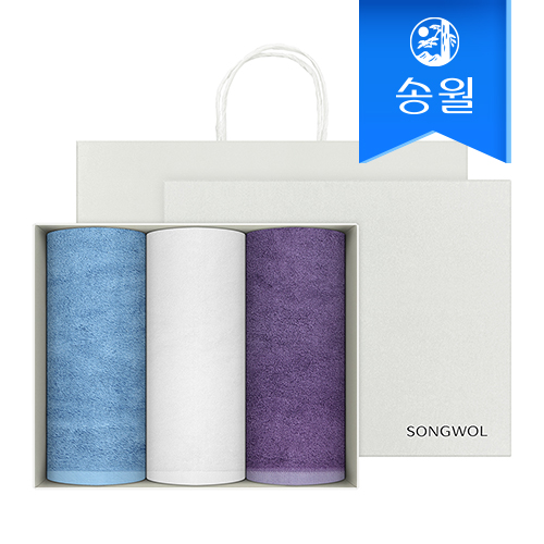 송월타월 뱀부 프리미엄무지 3매 선물세트+쇼핑백 답례품