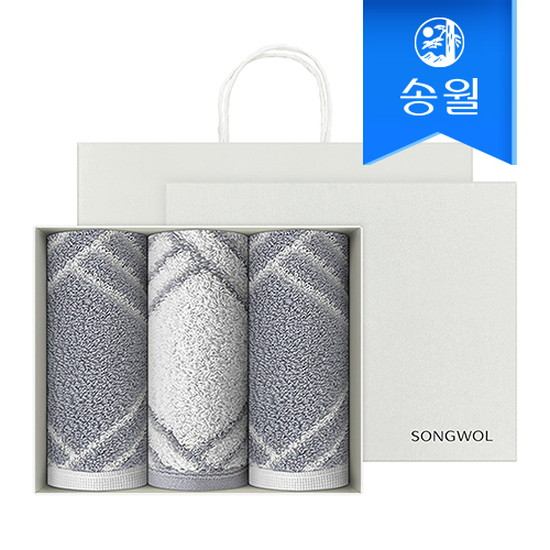 [송월타올] 모아블랑 200g 세면타올 호텔수건 3매세트+쇼핑백