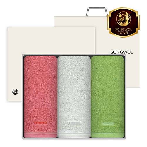 송월타올 30수 170g 컬러풀 3매 고급세트 세면타올
