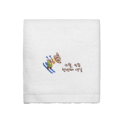 리빙코튼 스키강아지 주문제작 호텔타올 170g