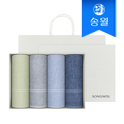 [송월타올] 데일리 호텔 수건 데이라인 4매 선물세트+쇼핑백 기념수건