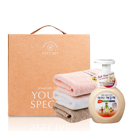 라라낭만 호텔타올 150g+아이깨끗해 핸드워시 복숭아향 250ml 세트