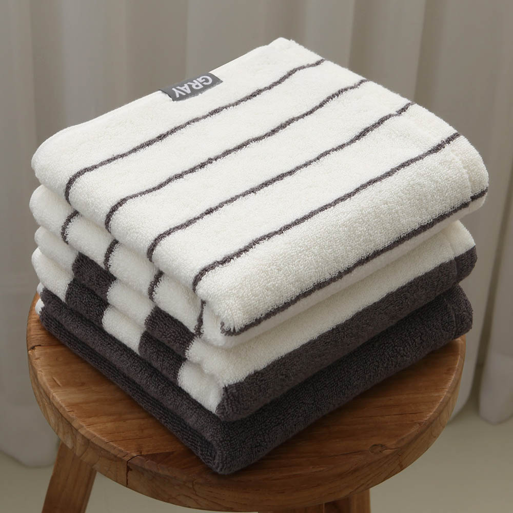 무한타올 그레이 모달 코마사 패턴 세면타올 180g 1p 케이스포함
