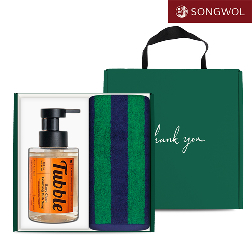 송월 주방세제 기프트세트 08 (듀얼 스트라이프 180g 1P + 터블 포밍 주방세제 500ml 1P)
