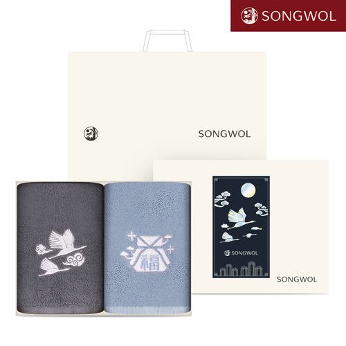 송월타올 달보드레 전통 자개(130g) 자수 2P세트