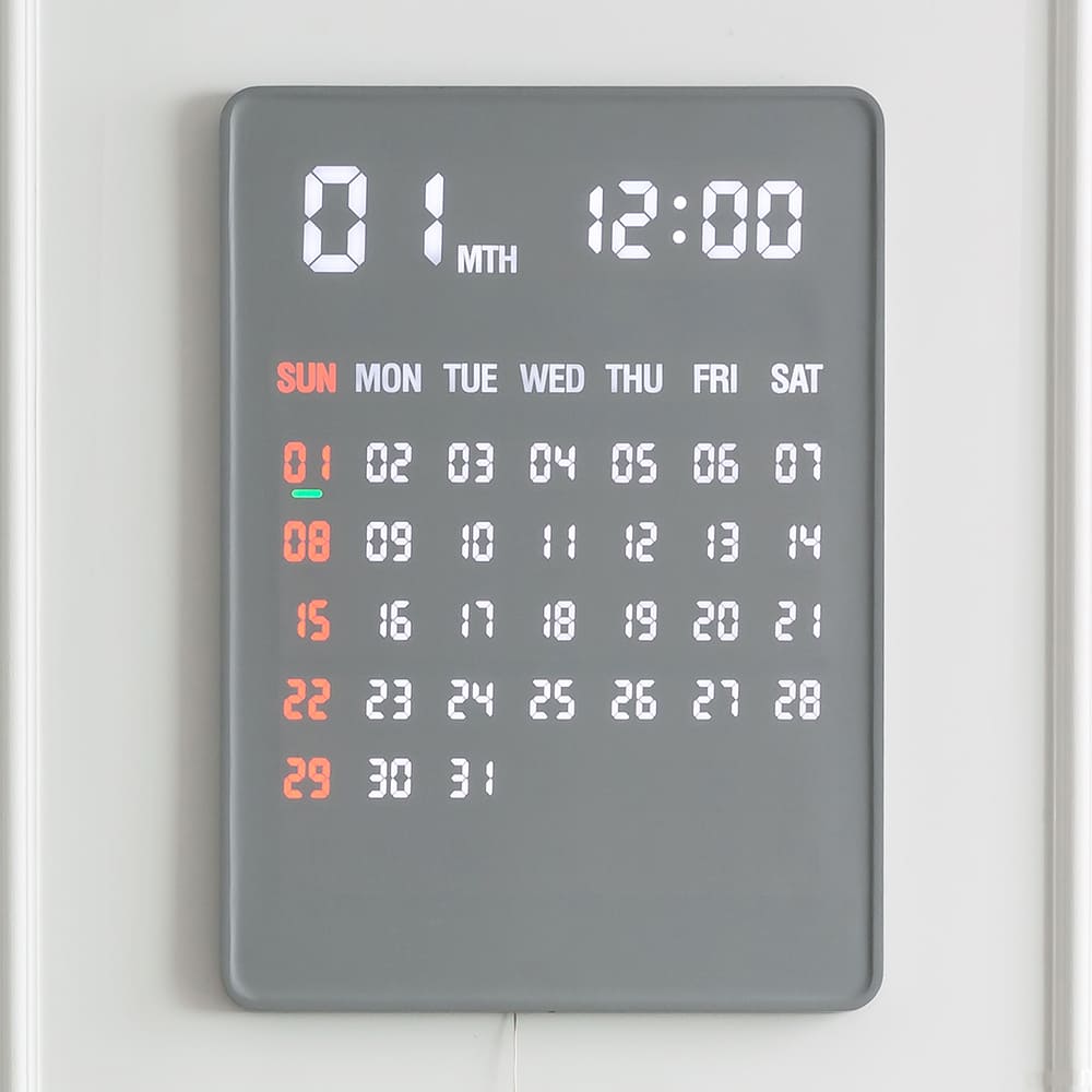 플 라 이 토 와이파이 자이언트 인테리어 LED 전자 달력벽시계 (한글/영문) 50cm