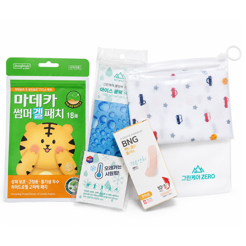 여름 선물세트(면손수건.쿨링스카프.일반밴드.썸머겔패치) 홍보.판촉.선물용