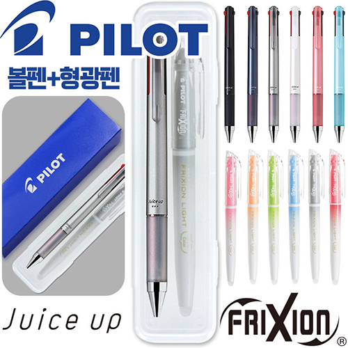파이롯트 쥬스업3색 0.4mm + 지워지는프릭션라이트내추럴형광펜세트