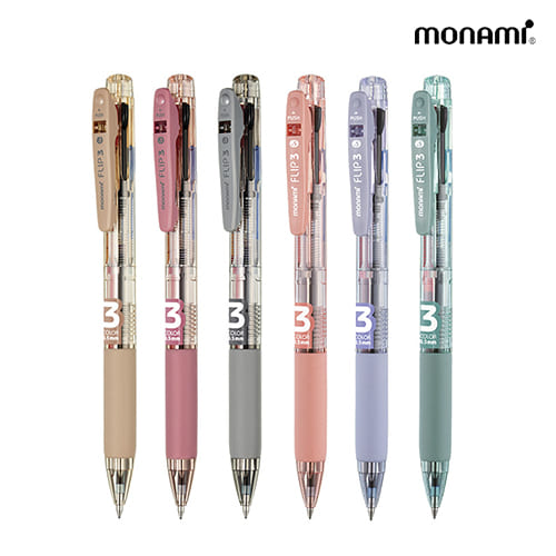 모나미 플립3 볼펜 0.5mm (3색심) // 부드러운 필기