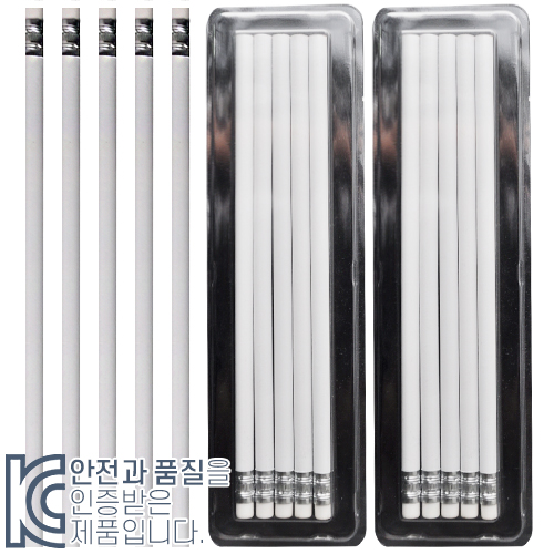 투명 사각 백색 원형 지우개 연필 5p