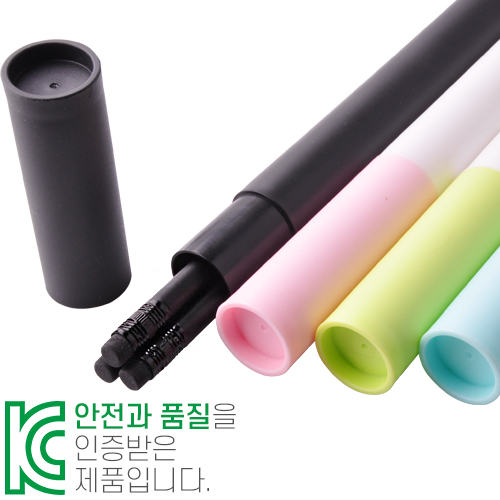 흑목원형 지우개 연필 3P 바닐라 원통 세트