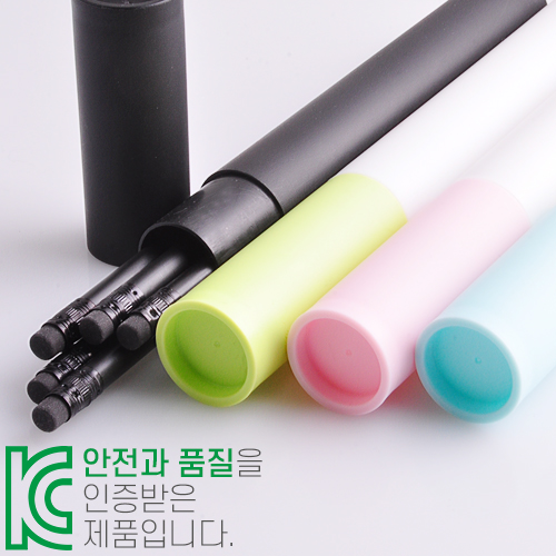 인젝션 흑목 원형 지우개 연필 5P [원통 세트]