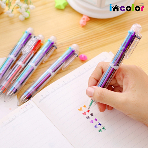 incolor 잘 써지는 비비드 6색볼펜