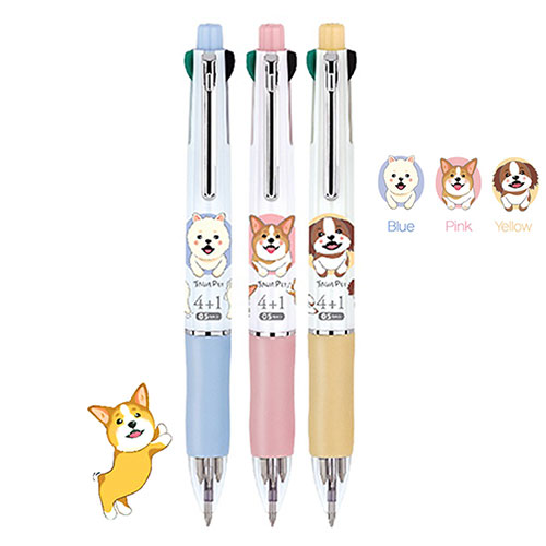 강아지 멀티펜 4+1 0.7mm