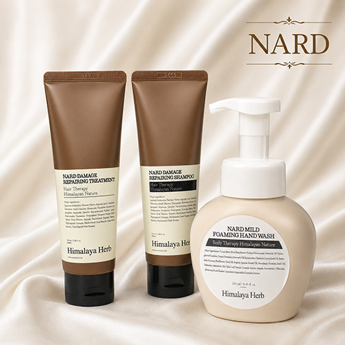 Nard 나드 마일드 포밍 핸드워시 250ml + 데미지 리페어링 샴푸 + 트리트먼트 + 끈케이스