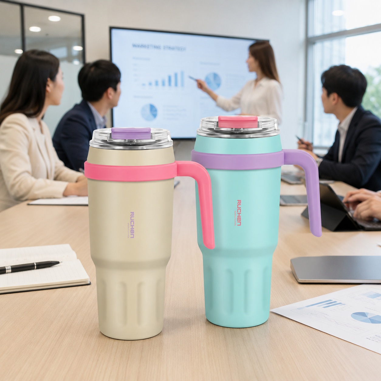 에디토 그립감이 좋은 손잡이 메가텀블러 725mL