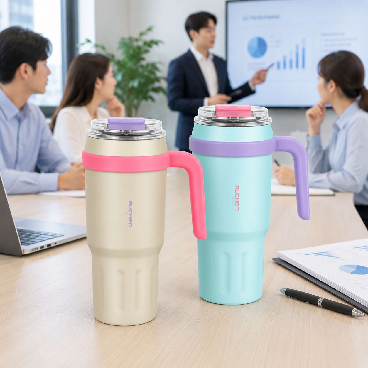 에디토 더 시그니처 그립감이 좋은 손잡이 메가텀블러800mL